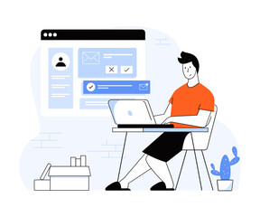 Naklejka premium Remote Work