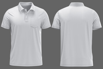 3d render White Polo shirt template	