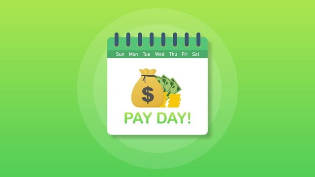 Pay day poster with bag of money and gold coins. Pay day poster with bag of money and gold coins.
