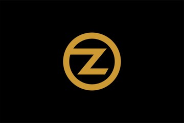 Letter OZ logo design. Monogram O and Z type abstract symbols. Initial Z in circle vector icon.