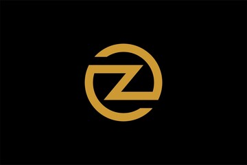 Letter OZ logo design. Monogram O and Z type abstract symbols. Initial Z in circle vector icon.