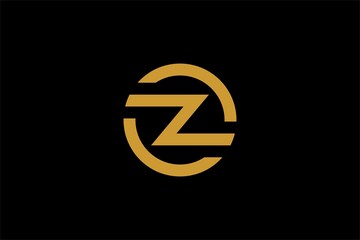 Letter OZ logo design. Monogram O and Z type abstract symbols. Initial Z in circle vector icon.