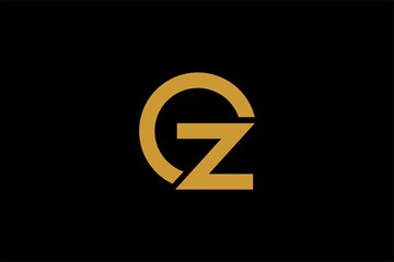 Letter OZ logo design. Monogram O and Z type abstract symbols. Initial Z in circle vector icon.