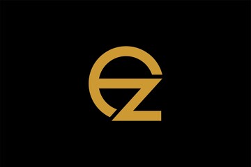 Letter OZ logo design. Monogram O and Z type abstract symbols. Initial Z in circle vector icon.