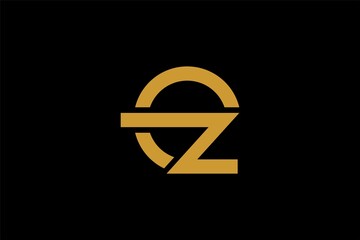 Letter OZ logo design. Monogram O and Z type abstract symbols. Initial Z in circle vector icon.