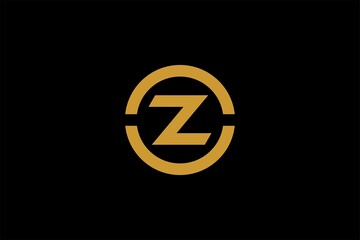 Letter OZ logo design. Monogram O and Z type abstract symbols. Initial Z in circle vector icon.