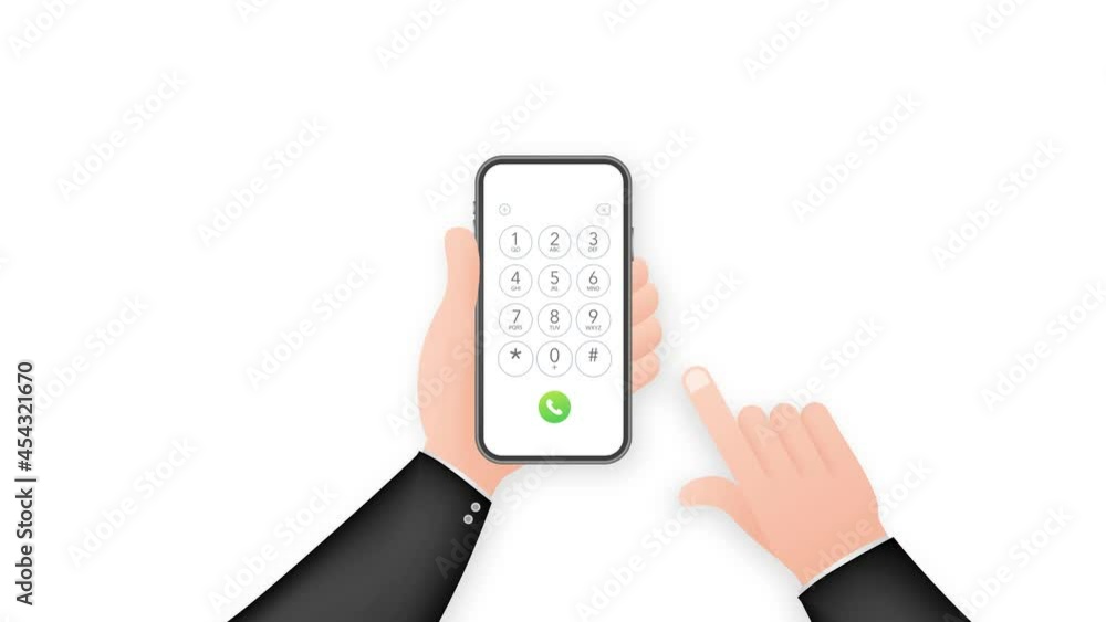 Poster keypad for on smartphone screen. application interface on mobile phone. motion graphics