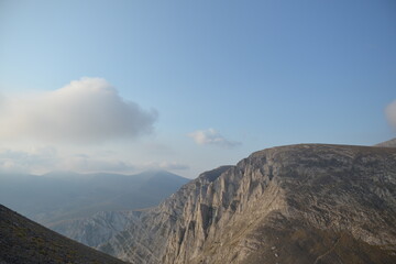 mountains and clouds