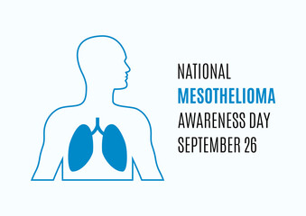 National Mesothelioma Awareness Day vector. Male lungs silhouette icon vector. Meso Awareness Day Poster, September 26. Important day - Powered by Adobe