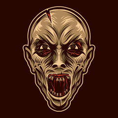 zombie head vector illustration design