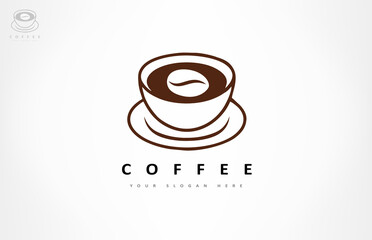 Coffee cup logo vector design.