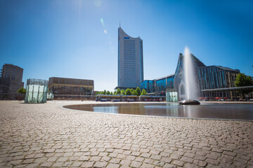 Augustus Square with City Tower in Leipzig