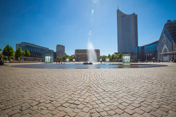 Augustus Square with City Tower in Leipzig