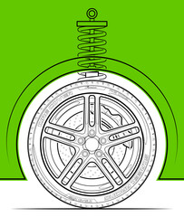 Sport car tire symbol. Car service icons, vehicle wheel label. Auto car related signs symbols, various design race wheel emblem. Logo shop sale auto part, repair vehicle. Automobile workshop
