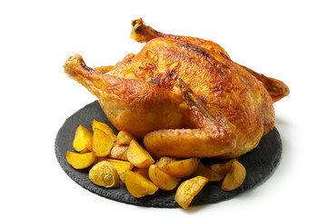 Thanksgiving Day roast turkey isolated on white background