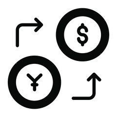 exchange money glyph icon, business and finance icon.