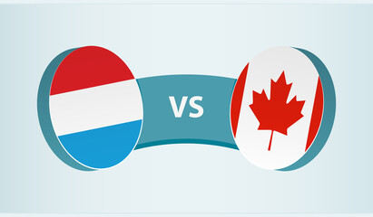 Luxembourg versus Canada, team sports competition concept.