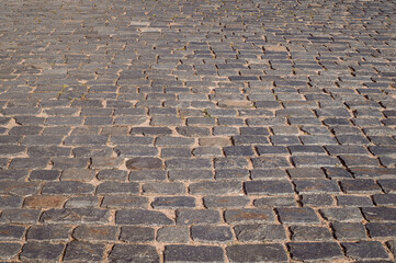 the old stone pavement in the city