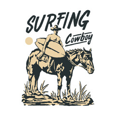 Surfing cowboy