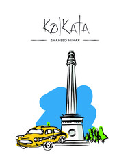monument in Kolkata in white background