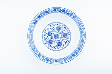 Chinese food ceramic tableware blue and white porcelain bowl