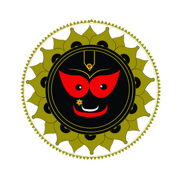 black face with red eyes and smile clip art preview