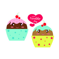 cupcake with hearts for friendship day