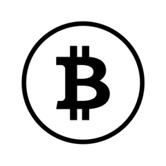 Bitcoin currency crypto coin icon. International stock exchange. Network marketing sign BTC. Vector illustration.