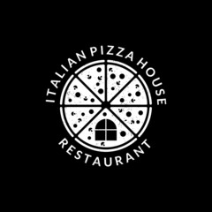 vintage pizza house unique and creative logo design