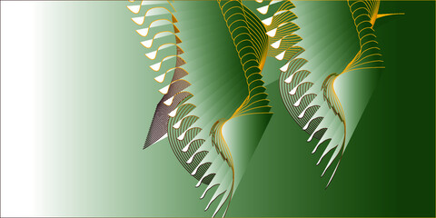 Abstract background with shapes. Dynamic abstract composition Vector illustration. Design element for web banners, posters, green and yellow