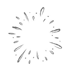 Sunburst doodle. Star, firework explosion. Hand drawn vector Illustration.