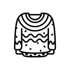 Sweater outline icons. Vector illustration. Editable stroke. Isolated icon suitable for web, infographics, interface and apps.