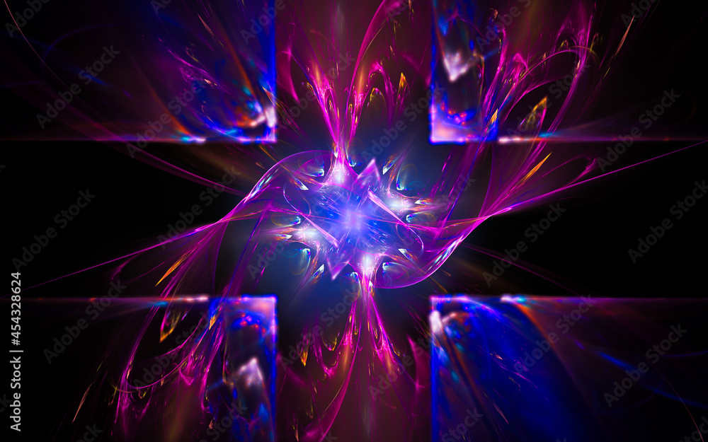 Poster digital illustration abstract image generated fractal background image wallpaper pattern of various 