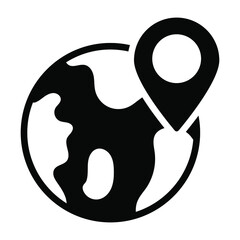 global location glyph icon, business and finance icon.