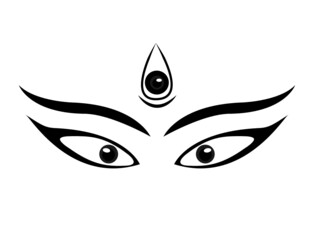 Durga eyes line art in graphics
