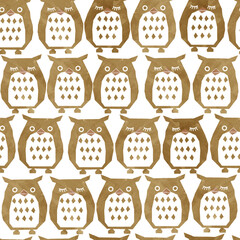 フクロウのシームレスなパターン。テキスタイル、壁紙、包装紙のデザイン。