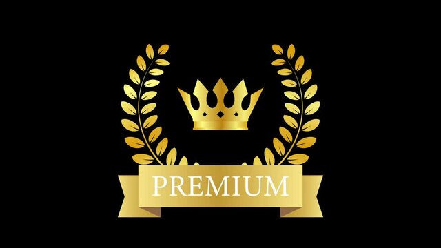 Premium. Premium in royal style on gold background. Luxury template design. Motion graphics