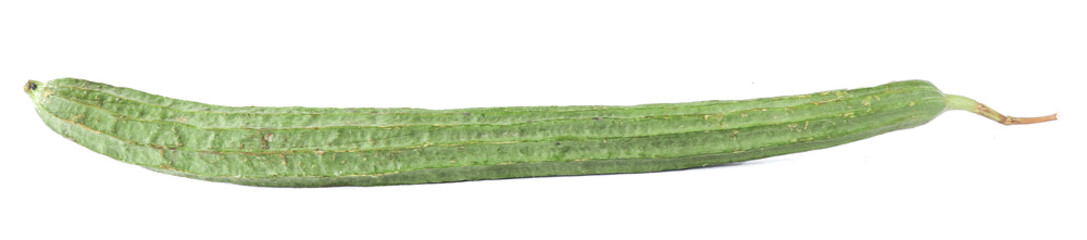 Fresh Angled luffa isolated on white background