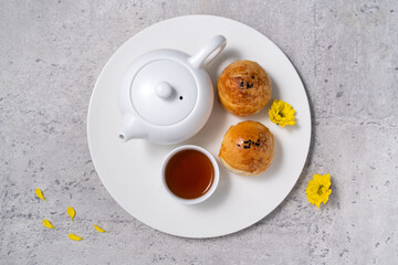 Moon cake yolk pastry for Mid-Autumn Festival holiday.