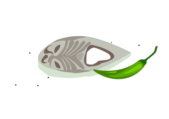 close up of a slice of Hilsa fish