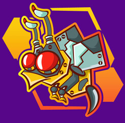 Robot bee mascot vector.eps
bee vector in robotized version programmed to harvest nectar.