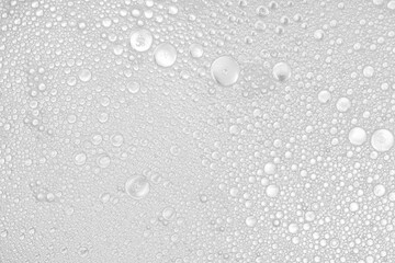 Аbstract image of oil and water white bubbles. White artistic image of oil drop on water for modern and creation design background