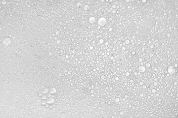 Аbstract image of oil and water white bubbles. White artistic image of oil drop on water for modern and creation design background