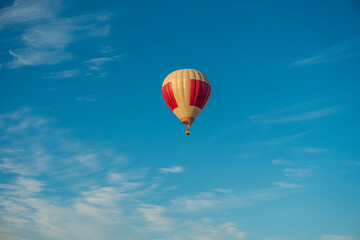 Fototapeta na wymiar Hot Air Balloons in Flight. Hot Air Balloon on morning sky background.