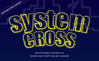 System cross text effect editable for illustrator