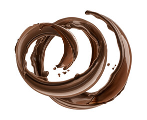 Chocolate splash isolated on white background