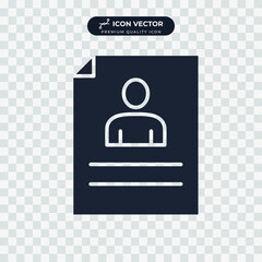 resume icon symbol template for graphic and web design collection logo vector illustration