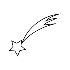 Shooting stars icon vector. Comet tail or star trail illustration sign. fireworks symbol or logo.
