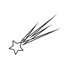 Shooting stars icon vector. Comet tail or star trail illustration sign. fireworks symbol or logo.
