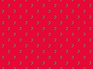 Cute pixel 8 bit red candy cane background - seamless high res Christmas pattern